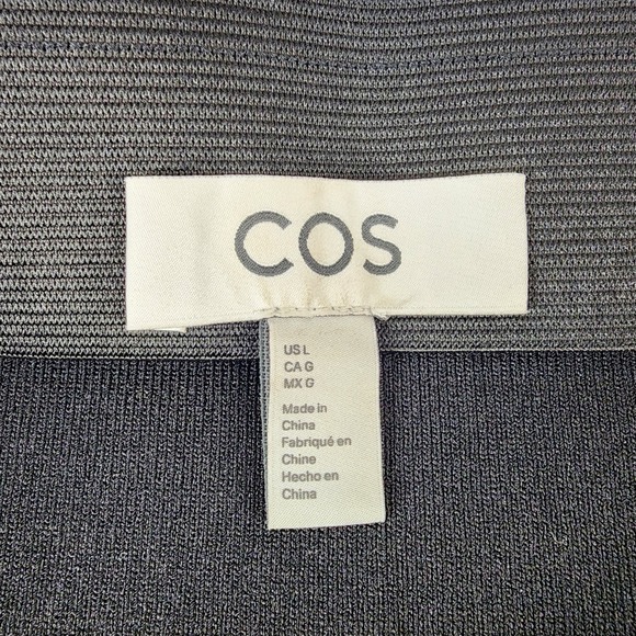 COS Black Knit Midi Skirt Large Stretch Pencil Pull On Elastic Waist - Picture 2 of 15